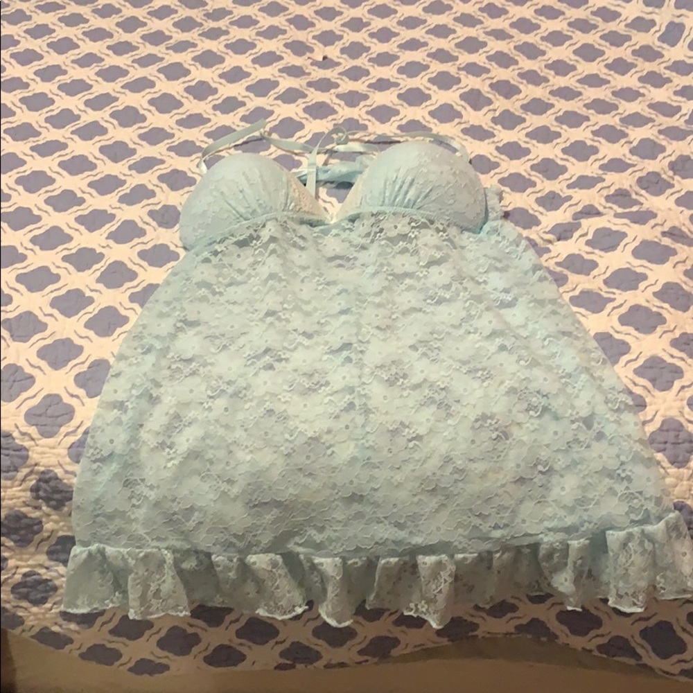 Baby blue lingerie
